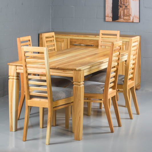 Bali 6 Seater with Bauhaus Slatted Dining Chairs